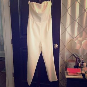 Express jumpsuit in white. NWT